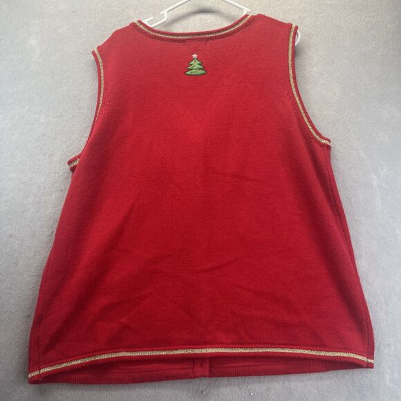 White Stag Snowmen Christmas Tree Sweater Vest Ugly Sweater Party Holiday XXL - Picture 2 of 13